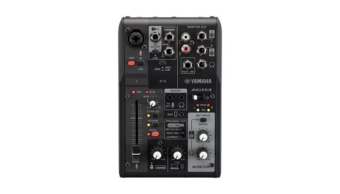 Мікшерний пульт з аудіоінтерфейсом YAMAHA AG03MK2 (Black), фото № 1