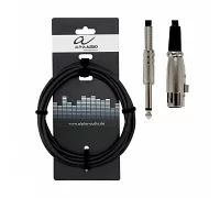 Микрофонный кабель Jack 6,3mm-XLRf ALPHA AUDIO Basic 190.060 3m