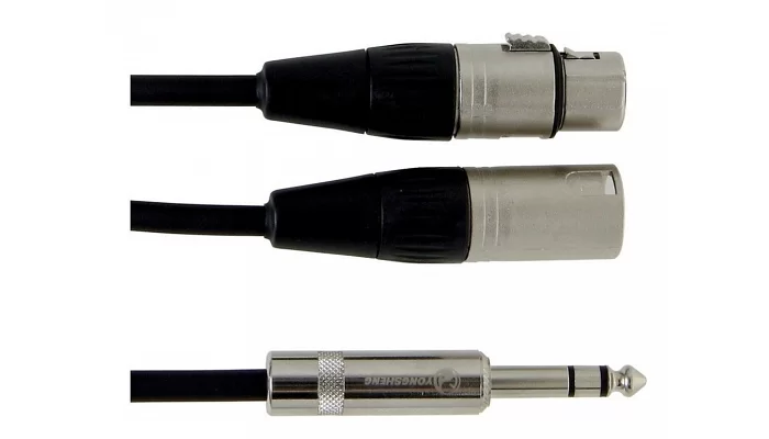 Межблочный кабель stereoJack 6,3 mm - 1x XLR(m) & 1x XLR (f) ALPHA AUDIO Basic 190.730 1.5m