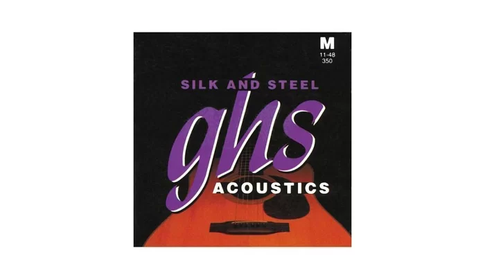 Струни для акустичної гітари GHS 350 Silk and Steel 0.11-0.48