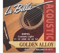 Струни для акустичної гітари La Bella 40PCL Br. 80/20, 11-52