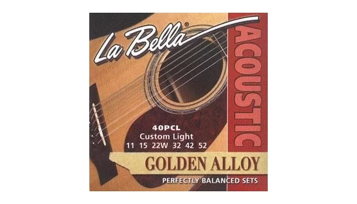 Струни для акустичної гітари La Bella 40PCL Br. 80/20, 11-52