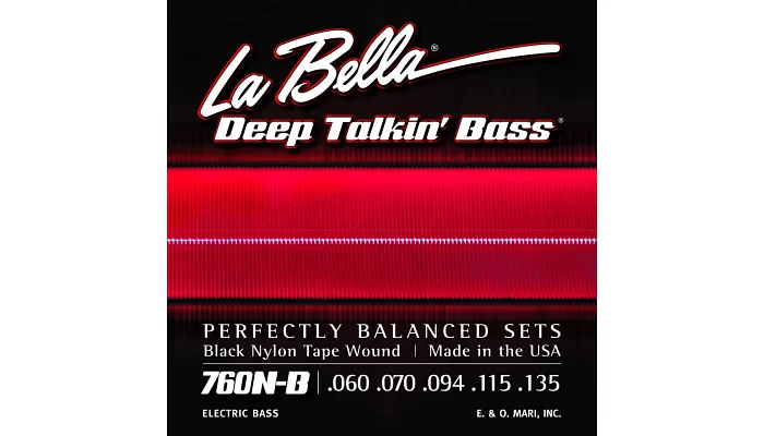 Струны для бас-гитары La Bella 760N-B 60-135 (B.Nylon W)