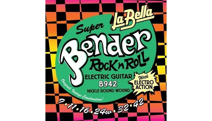 Струны для электрогитары La Bella B942 Super Bender Electric Guitar Strings 9-42