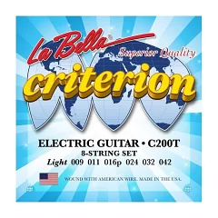 Струни для електрогітари La Bella C200T Criterion Electric Guitar, Nickel-Plated Round Wound – Light