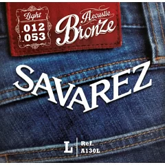 Струны для акустической гитары Savarez A130L Bronze Light Acoustic Guitar Strings 12/53