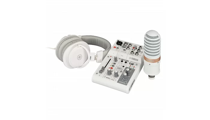 Комплект звукозапису YAMAHA AG03MK2 LSPK Live Streaming Pack (White), фото № 1