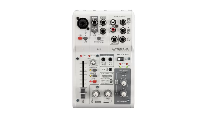 Комплект звукозапису YAMAHA AG03MK2 LSPK Live Streaming Pack (White), фото № 2
