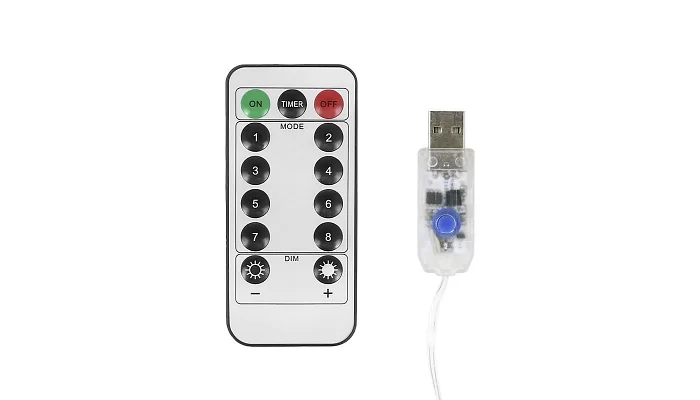 Світлодіодна USB гірлянда "штора" з пультом керування EMCORE L300WW (3*3), білий теплий, фото № 6