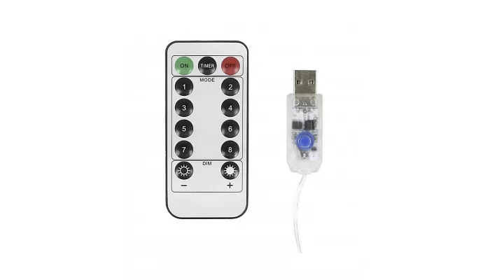 Світлодіодна USB гірлянда "штора" з пультом керування EMCORE L160WW (2*2), білий теплий, фото № 6