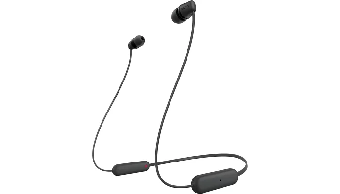 Бездротові вакуумні навушники Sony WI-C100 In-ear IPX4 Wireless Black, фото № 1