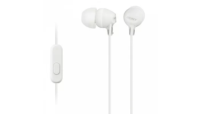 Вакуумные наушники Sony MDR-EX15AP In-ear Mic White, фото № 1