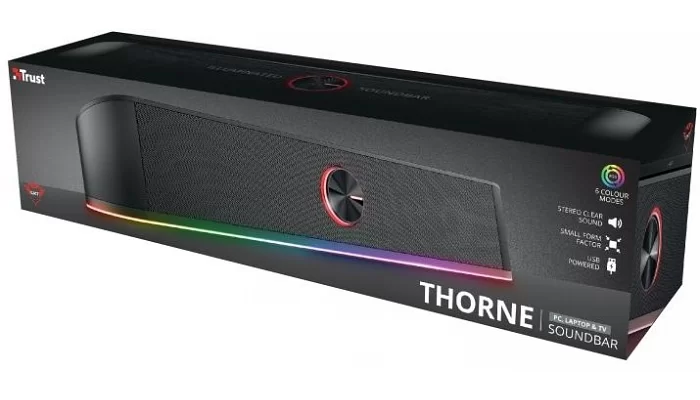 Саундбар Trust GXT 619 Thorne RGB Illuminated Soundbar BLACK, фото № 7