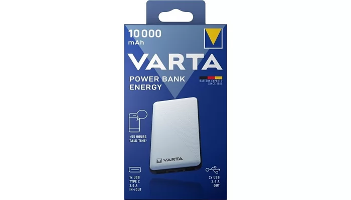Портативний зарядний пристрій VARTA Power Bank ENERGY 10000mAh, White, фото № 6