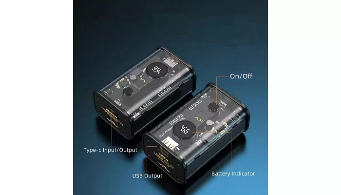 Зовнішній акумулятор (повербанк) Power Bank Linq QC 22.5W + PD 20W (16000mAH), 3Ah + швидка зарядка (Black), фото № 6