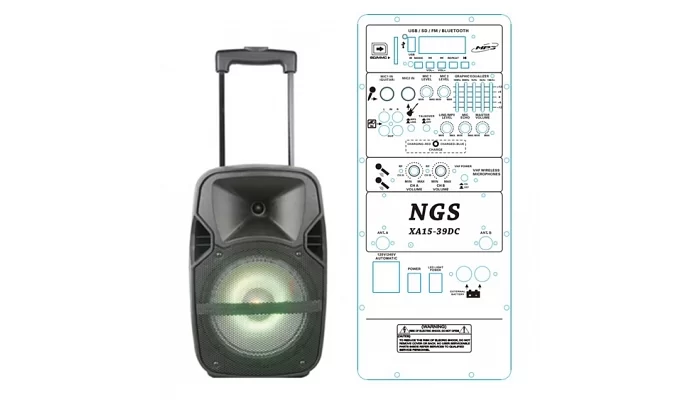 Автономная акустическая система NGS XA15-39DC 15, 300Вт, фото № 1