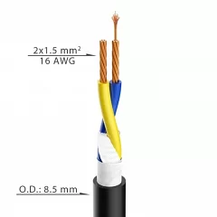 Гибкий акустический кабель Roxtone HFSC215, 2х1.5 кв. мм, вн. диаметр 8.5 мм, 100 м