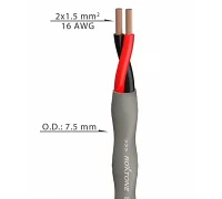 Гибкий акустический кабель Roxtone SC215, 2х1.5 кв. мм, вн. диаметр 7.5 мм, 100 м
