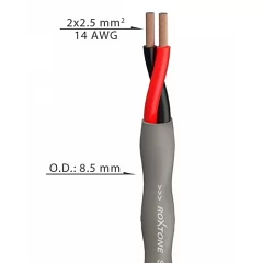 Гибкий акустический кабель Roxtone SC225, 2х2.5 кв. мм, вн. диаметр 8.5 мм, 100 м