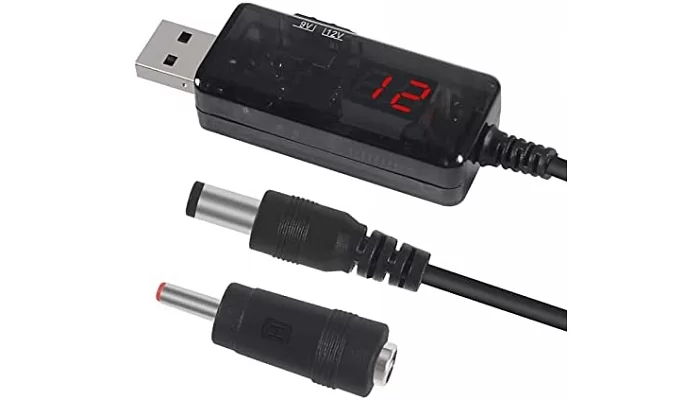 Универсальный USB кабель "конвертер" для роутера от повербанка EMCORE DC 5V to 9V/12V (+переходник), фото № 2
