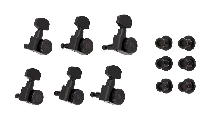 Кільця для електрогітари FENDER LOCKING TUNING MACHINE FOR STRATOCASTER/TELECASTER BLACK, фото № 1