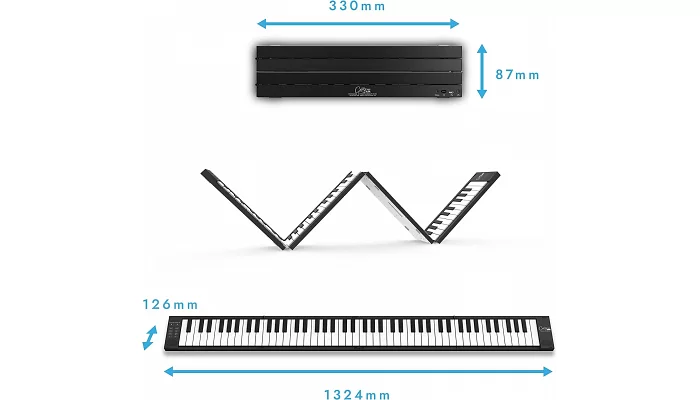 Складная MIDI-клавиатура Blackstar Carry-on Folding Piano (88 клавиш) Black, фото № 5