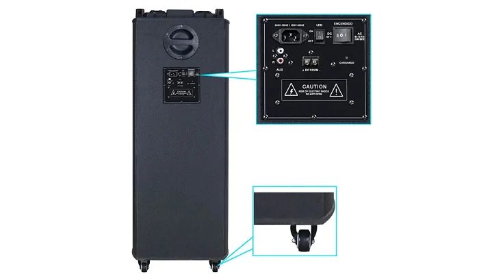 Автономна акустична система TMG NDR-A1212 (2MIC+BT+USB+SD+FM), фото № 3