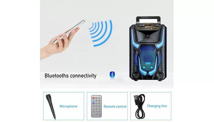 Автономна акустична система TMG GZ-8908 (1MIC+MP3+USB+FM+BT), фото № 3