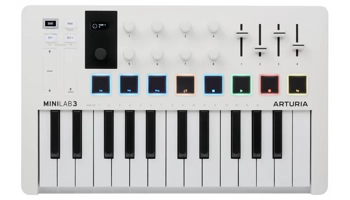 MIDI-клавіатура Arturia MiniLab 3 + Arturia Analog Lab V (White), фото № 1
