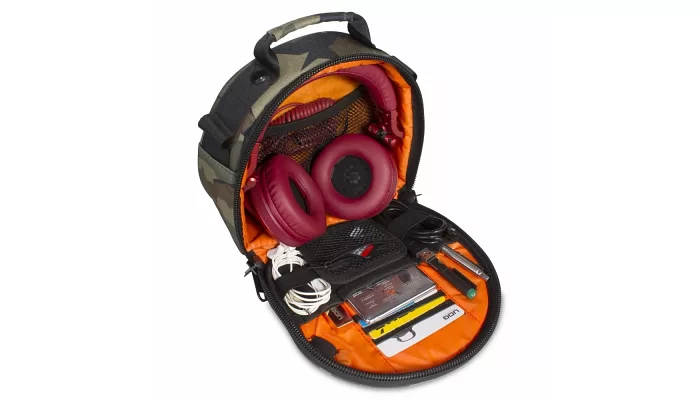 Чехол для аксессуаров DJ оборудования UDG Ultimate DIGI Headphone Bag Black Camo, Orange/inside, фото № 8