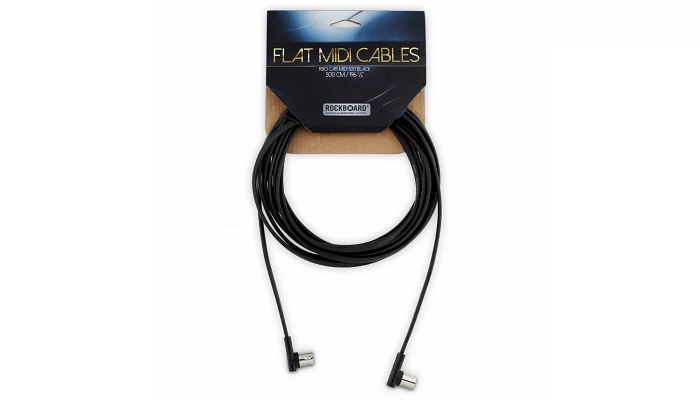 MIDI-кабель ROCKBOARD RBO CAB MIDI 500 BK Flat MIDI Cable - Black, 500 cm, фото № 1