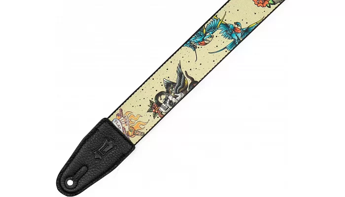 Гітарний ремінь LEVY'S MP2TAT-005 2″ Tattoo Series Poly Guitar Strap - Old School, фото № 4