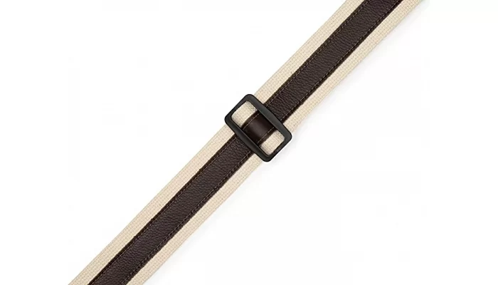 Гітарний ремінь LEVY'S MC2CG-NAT-DBR Cotton Combo Guitar Strap – Natural Cotton with Dark Brown Leather Strip, фото № 2