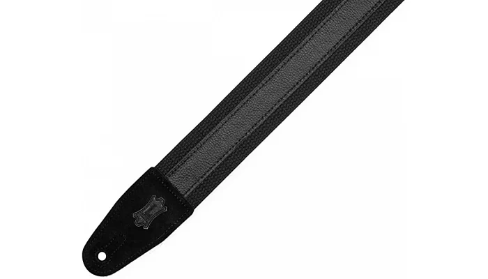Гітарний ремінь LEVY'S MC2CG-BLK-BLK Cotton Combo Guitar Strap – Black Cotton with Black Leather Strip, фото № 3