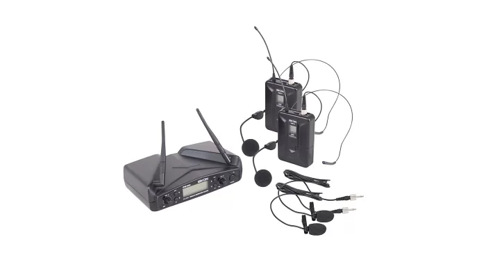 Радиосистема с двумя головными и двумя петличными микрофонами PROEL WM700DH, фото № 1