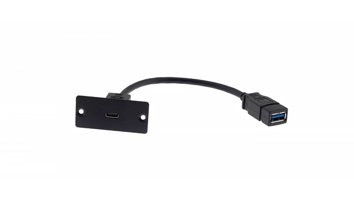 Роз'єм панельний USB type C мама - USB-A KRAMER WU-CA Black