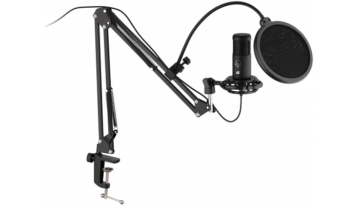 Студийный микрофон с настольной стойкой "пантограф" 2E MPC021 Streaming, USB, фото № 1