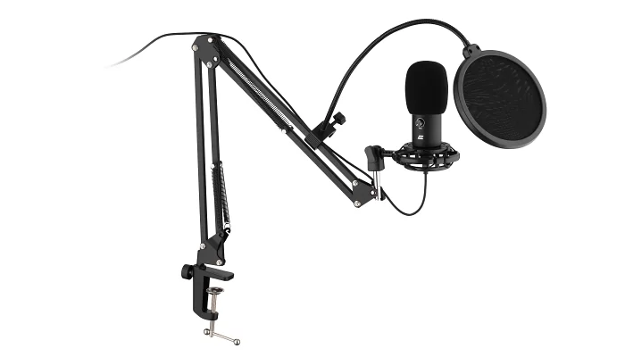 Студийный микрофон с настольной стойкой "пантограф" 2E MPC021 Streaming, USB, фото № 2
