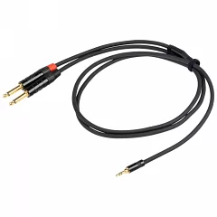 Інструментальний кабель mini jack 3.5 мм стерео джек - 2 х 6.3 мм моно тато PROEL CHLP170LU15