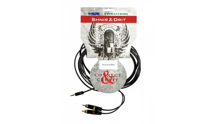 Міжблочний кабель 2 x RCA тато - mini jack 3.5 мм стерео тато Shnir & Drit TP414/3TBmJ