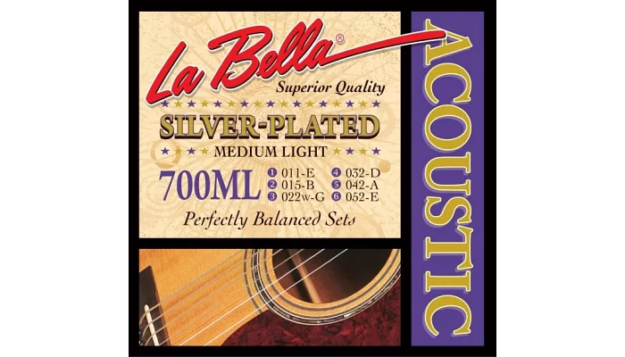 Струни для акустичної гітари La Bella 700ML