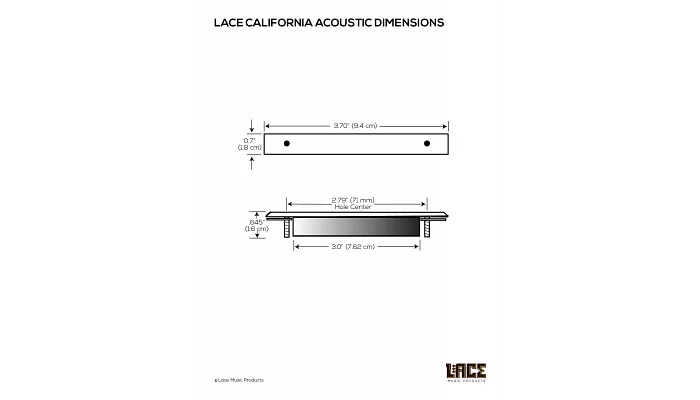 Звукознімач для акустичної гітари LACE California Acoustic, фото № 2