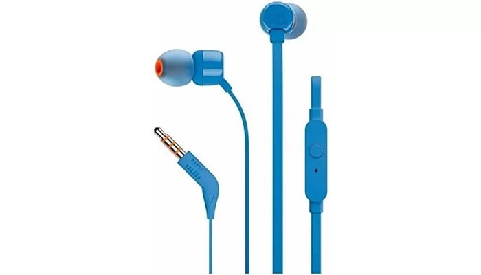 Вакуумні навушники JBL T110 Blue, фото № 6
