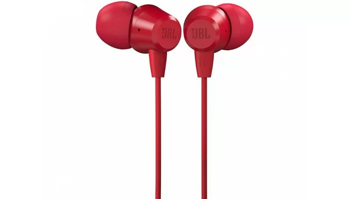 Вакуумні навушники JBL C50HI Red, фото № 2