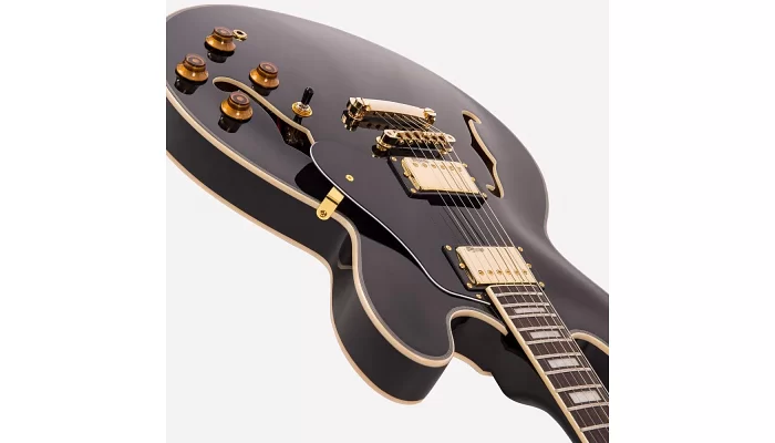 Полуакустическая гитара VINTAGE VSA500GBK Gloss Black, фото № 6