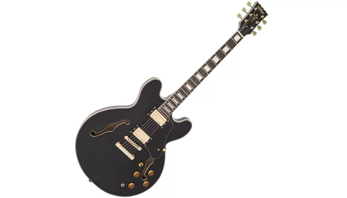 Полуакустическая гитара VINTAGE VSA500GBK Gloss Black, фото № 2