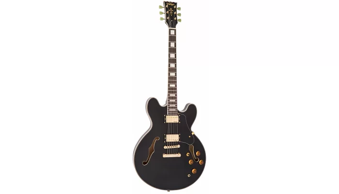 Полуакустическая гитара VINTAGE VSA500GBK Gloss Black, фото № 1