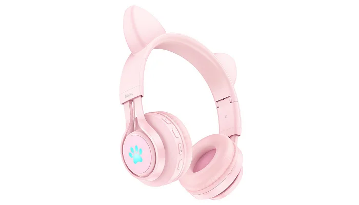 Дитячі бездротові Bluetooth навушники з підсвічуванням TMG W39 Pink, фото № 3