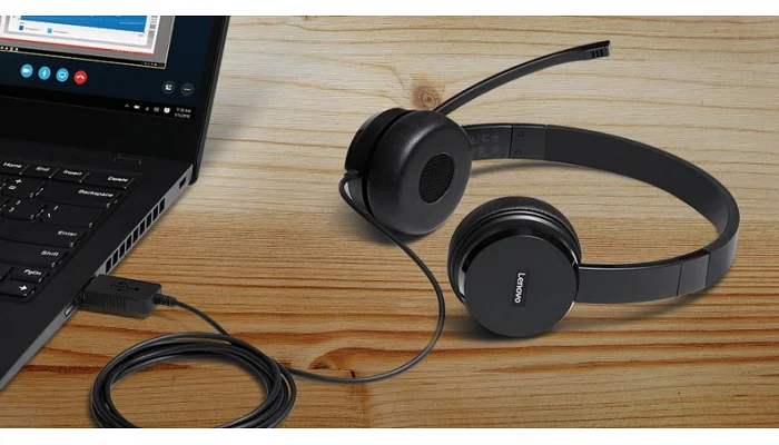 Гарнітура для ПК Lenovo 100 USB Stereo Headset, фото № 6