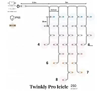 LED гірлянда Twinkly Pro Icicle AWW 250 TW-PLC-I-CA-250GOP-WR